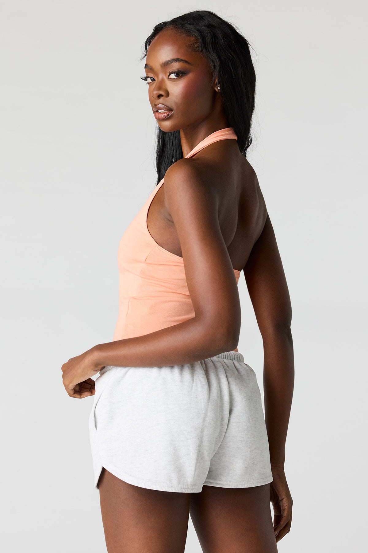 Alt View 27. Soft Contour Halter Bodysuit - Black with White