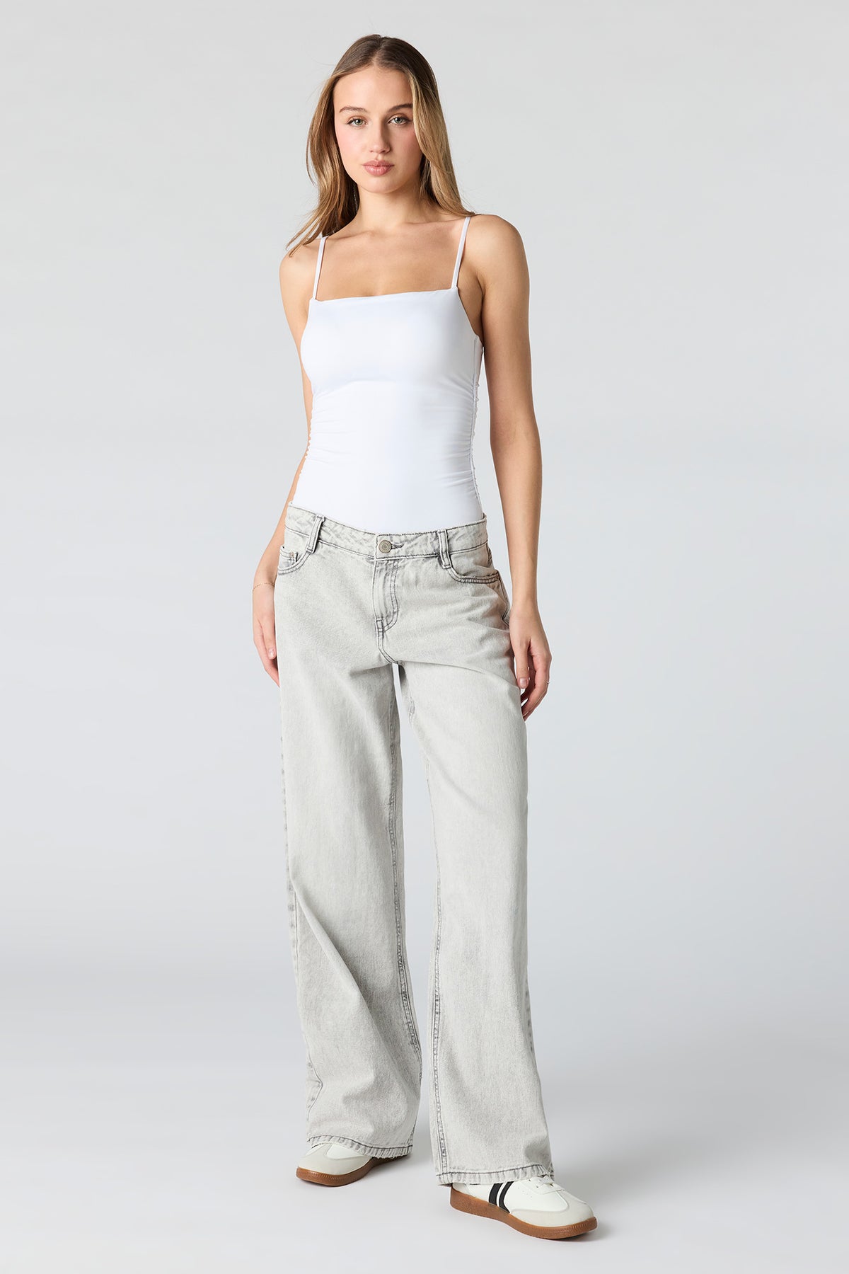 Alt View 3. Contour Square Neck Cami Bodysuit - White