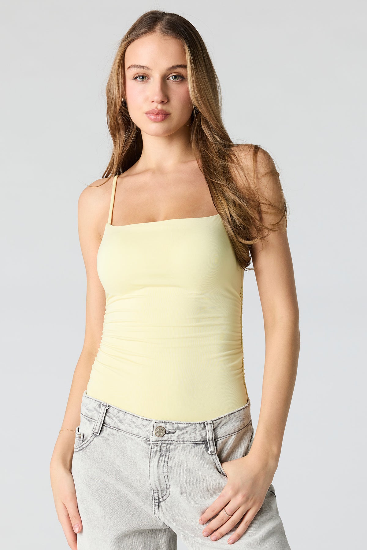 Contour Square Neck Cami Bodysuit - Yellow