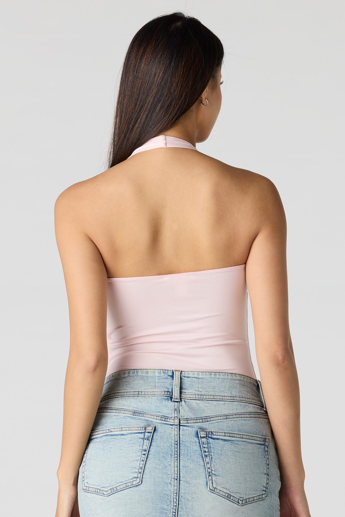 Alt View 2. Contour Halter Bodysuit - Light Pink