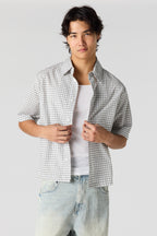 Boxy Plaid Button-Up Top