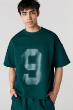 Number Graphic Boxy Fleece T-Shirt