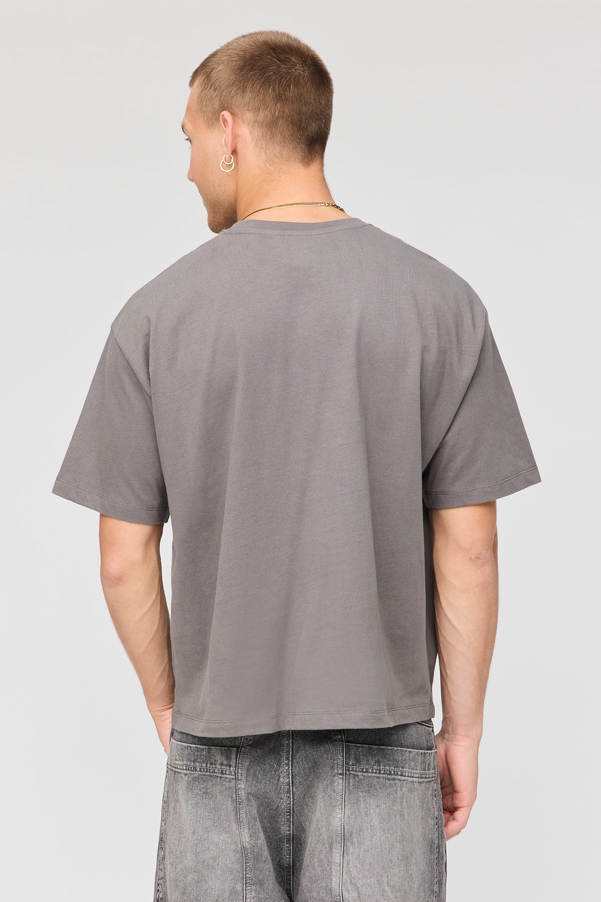 Vue alternative 2. T-shirt carré imprimé en coton lourd supérieur