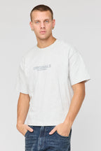 T-shirt carré imprimé en coton lourd supérieur