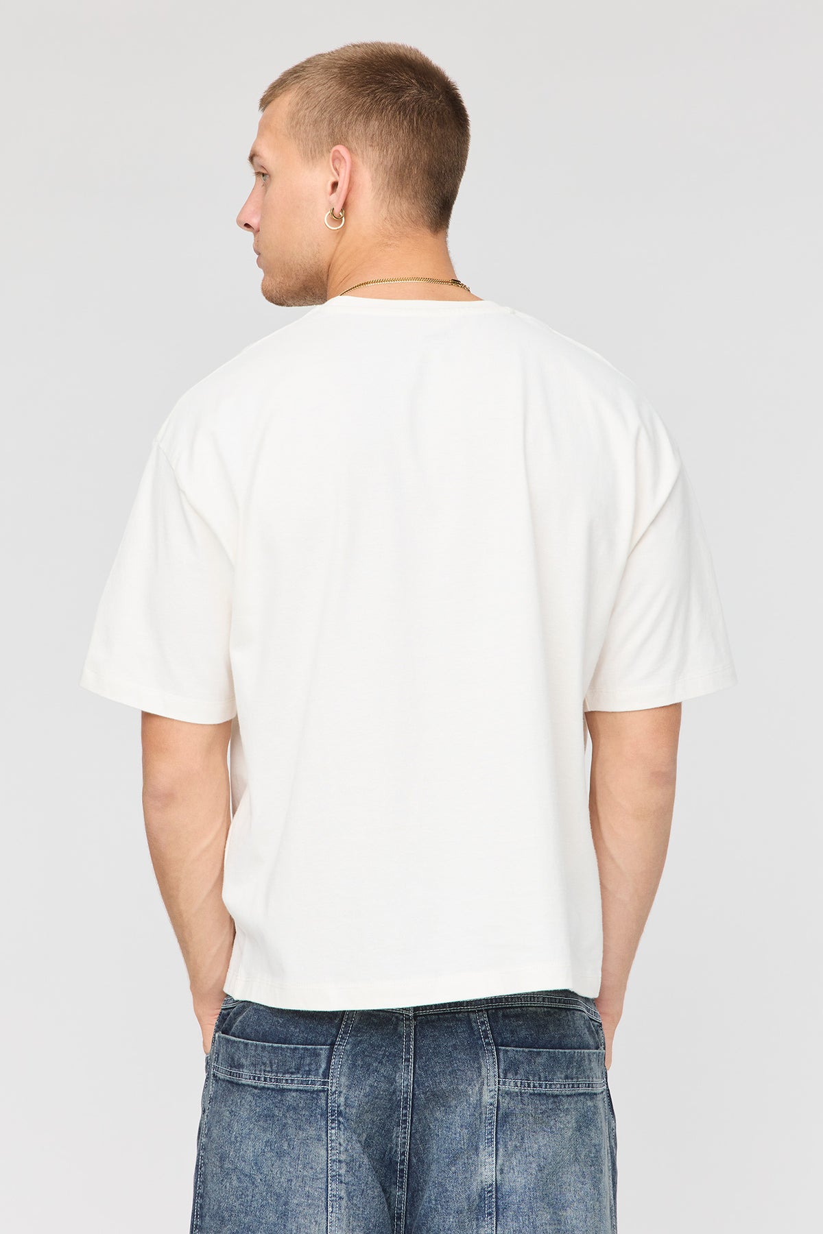 Alt View 2. Premium Heavyweight Cotton Boxy Graphic T-Shirt - White