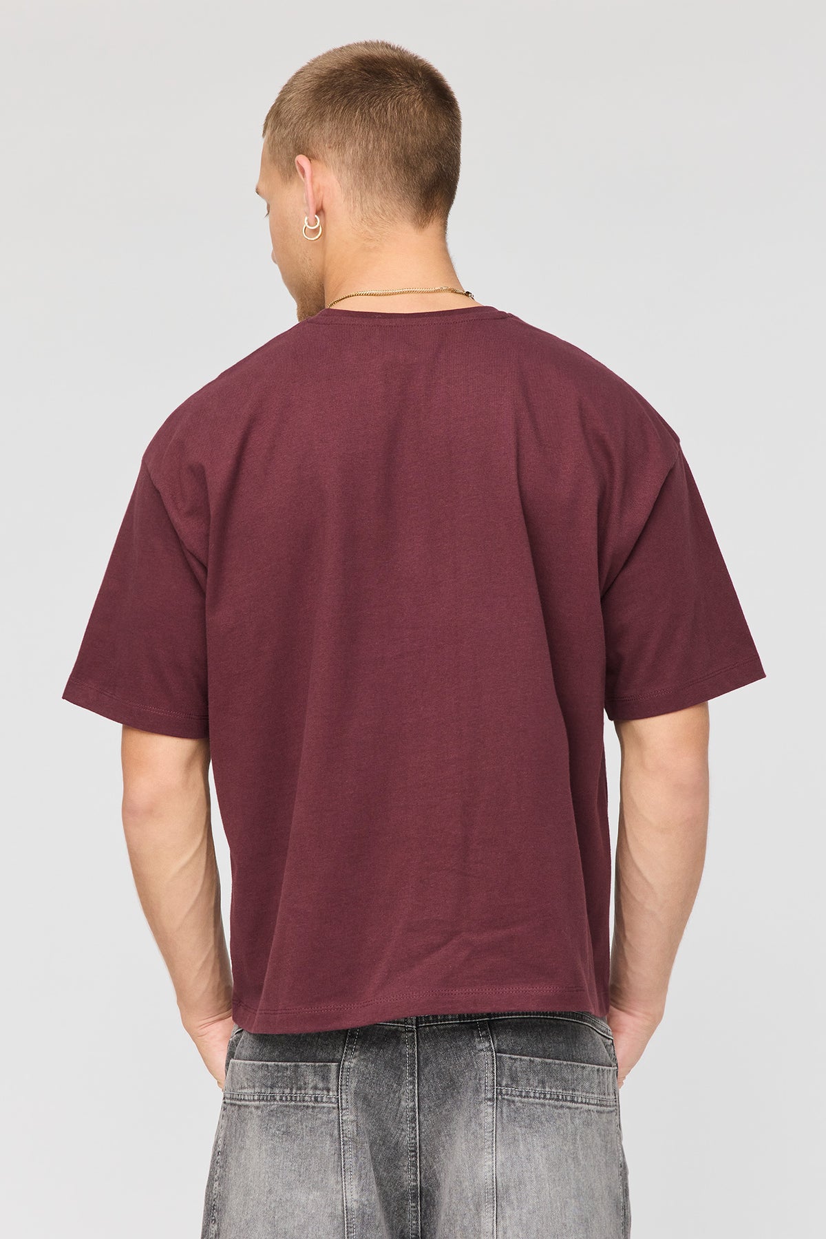 Vue alternative 2. T-shirt carré imprimé en coton lourd supérieur