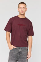 T-shirt carré imprimé en coton lourd supérieur
