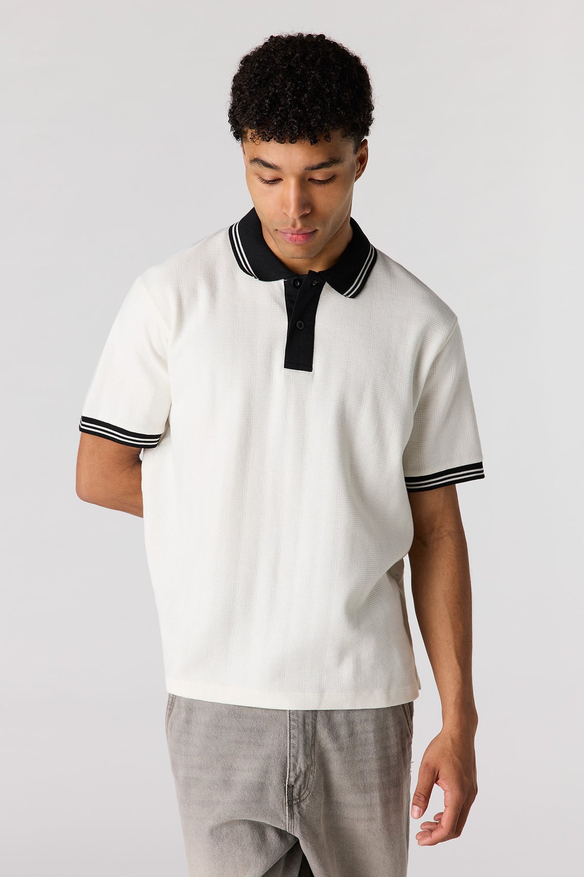 Textured Polo - Off White