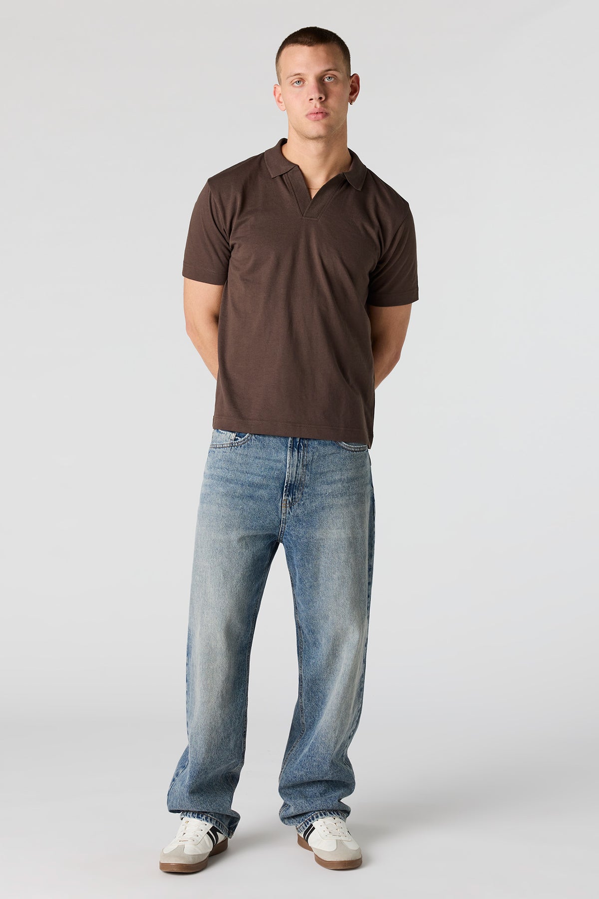 Alt View 3. Collared T-Shirt - Dark Brown