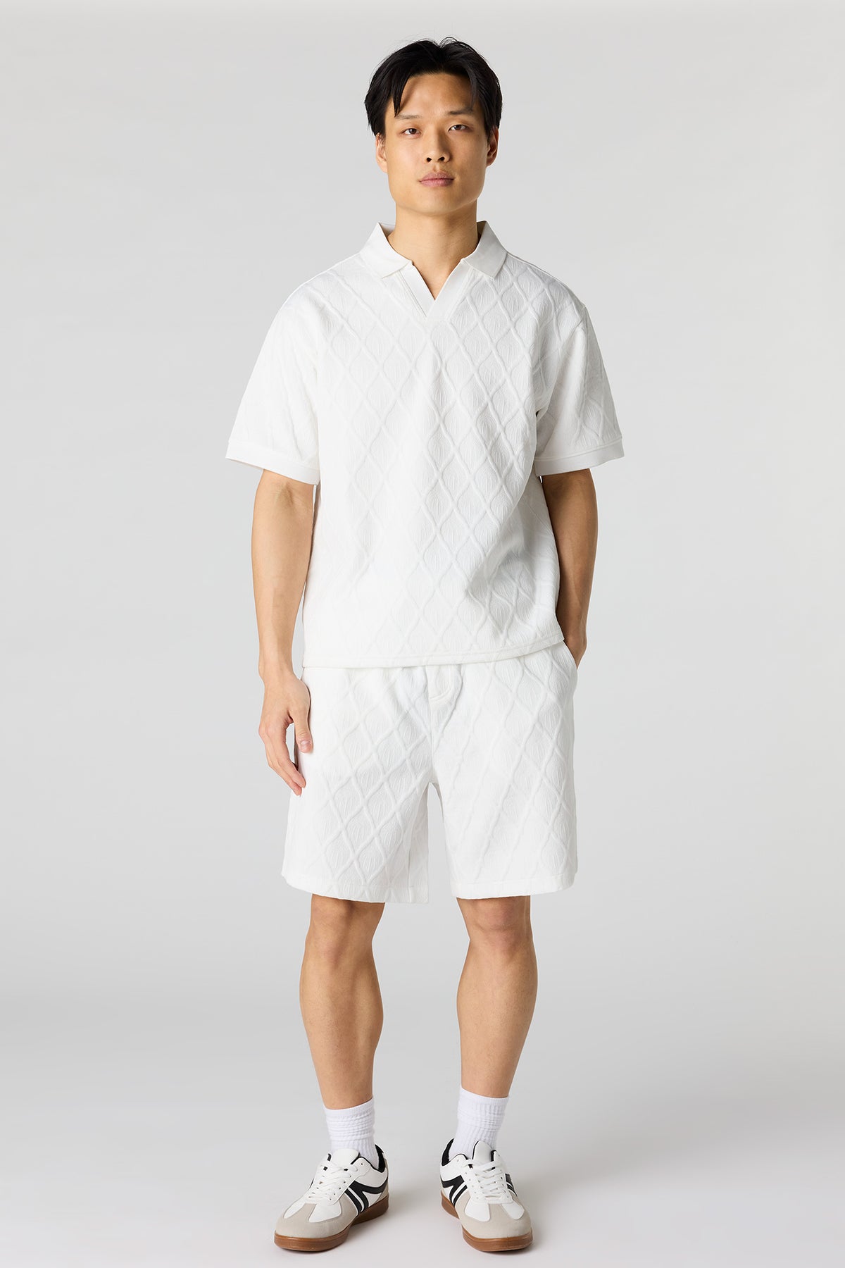 Alt View 3. Textured Polo - White