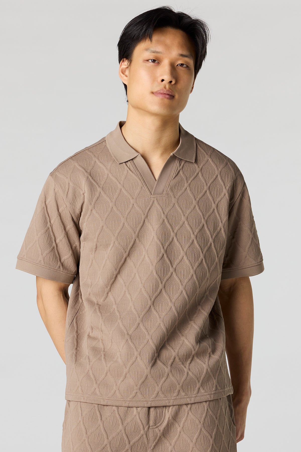 Textured Polo - Brown