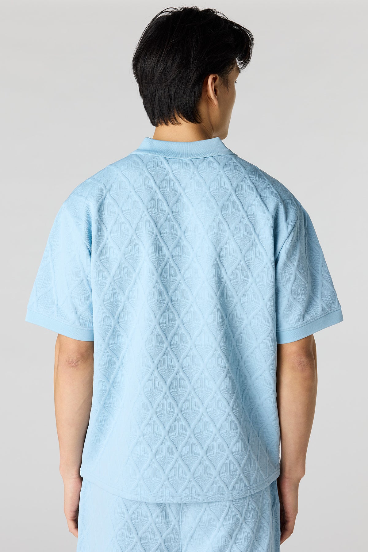 Alt View 2. Textured Polo - Blue