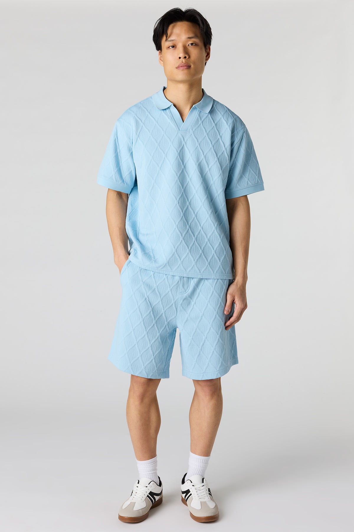 Alt View 3. Textured Polo - Blue