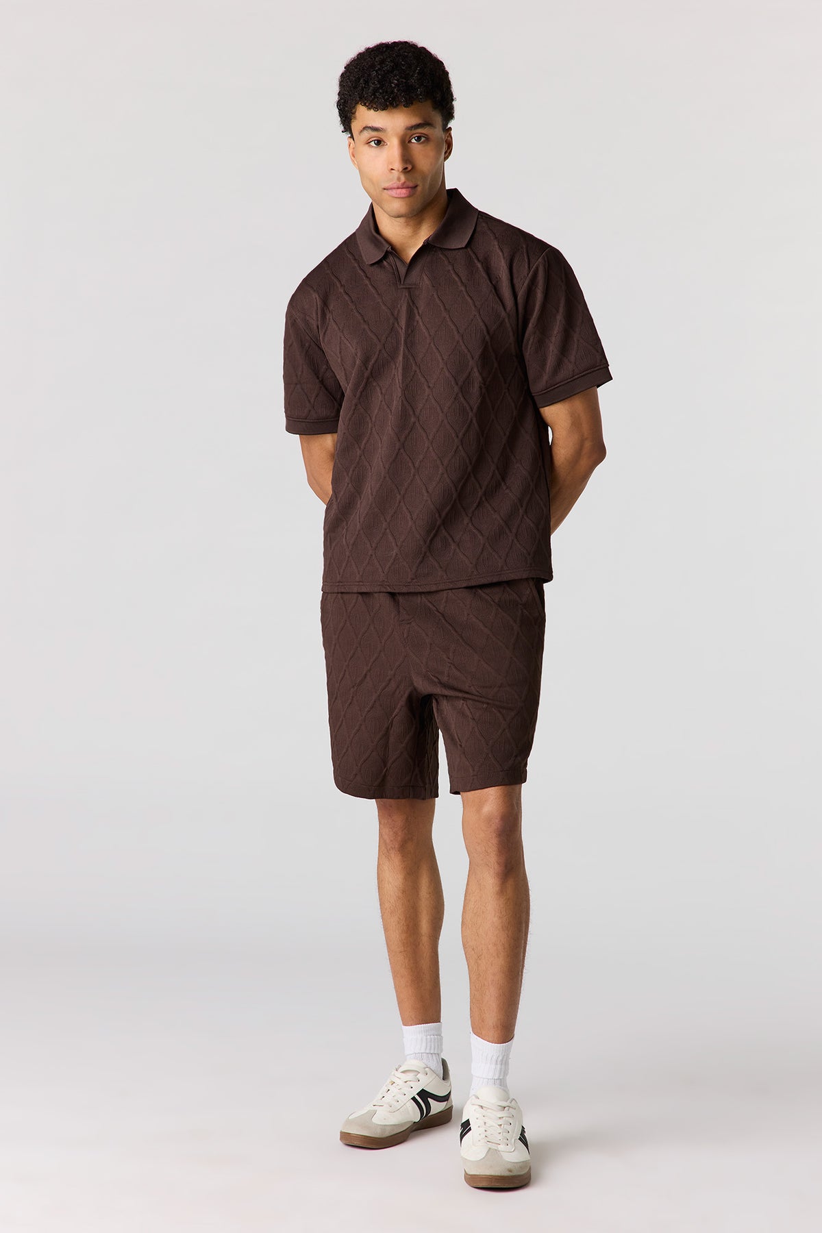 Alt View 2. Textured Short - Dark Brown