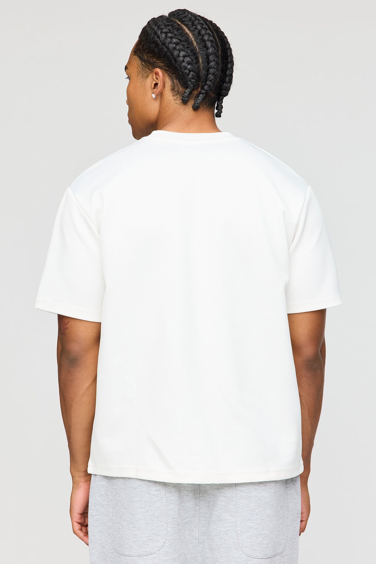 Alt View 2. Textured Embroidered T-Shirt - White