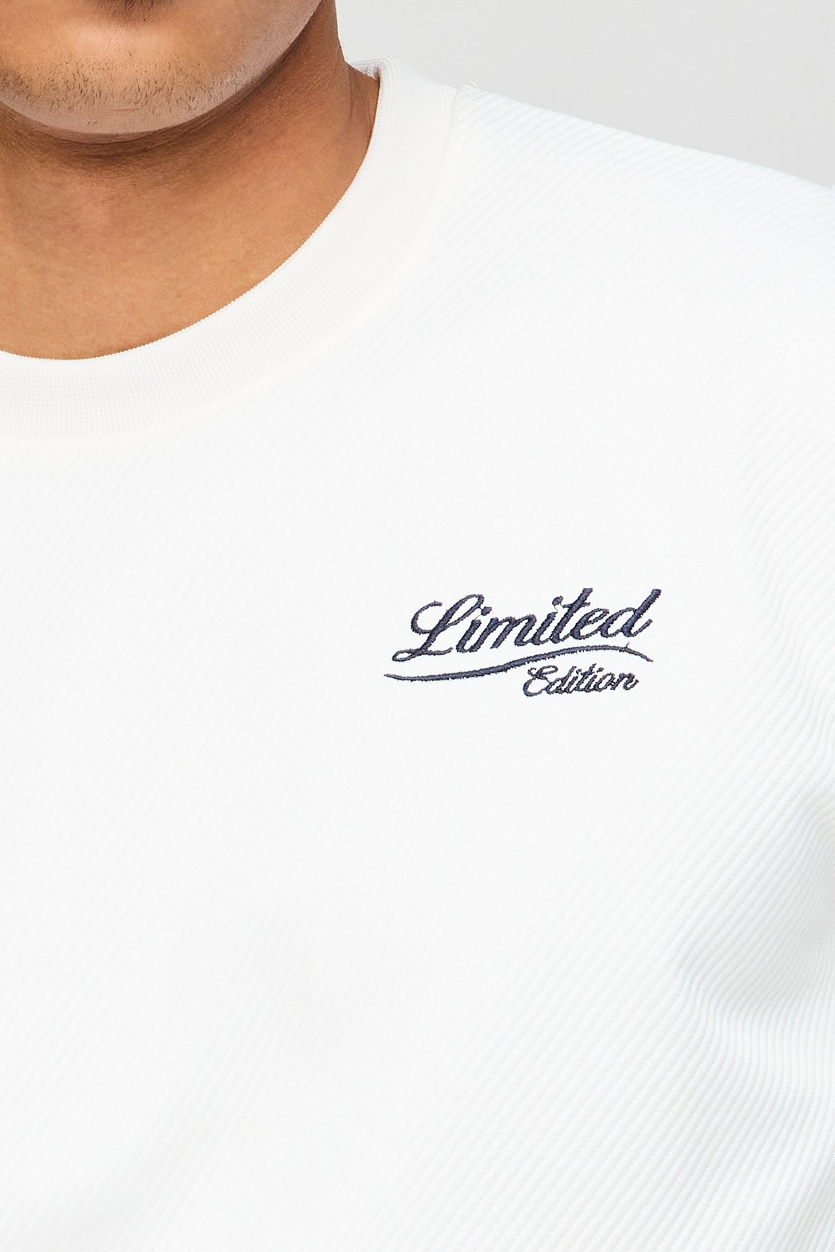Alt View 4. Textured Embroidered T-Shirt - White