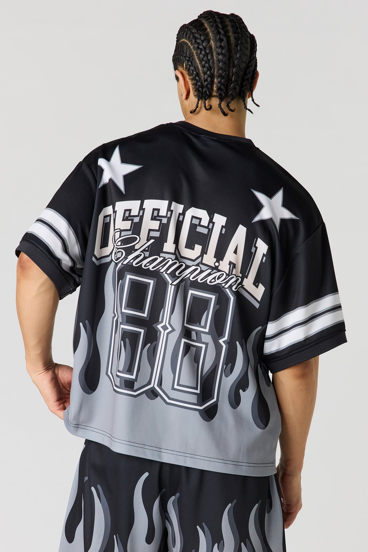 Alt View 2. Mesh Champion Graphic Jersey - Black