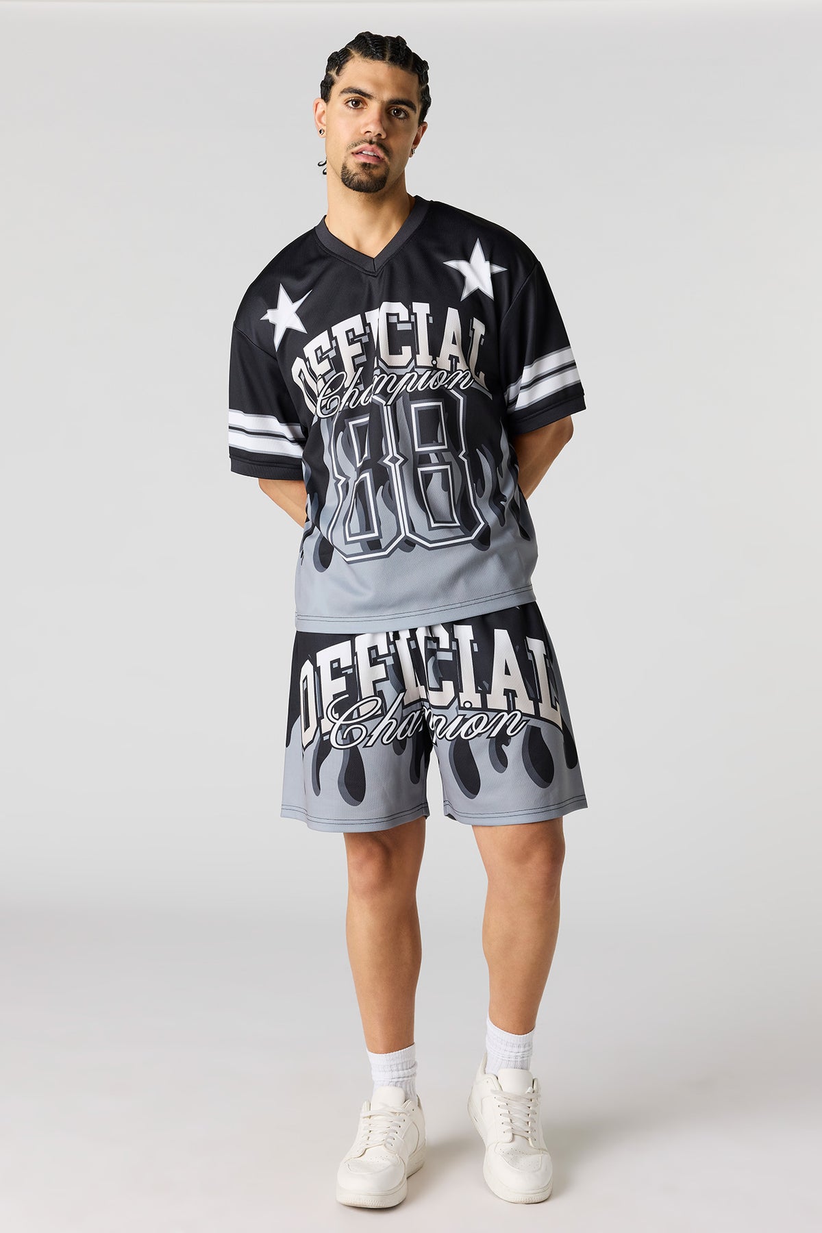 Alt View 3. Mesh Champion Graphic Jersey - Black