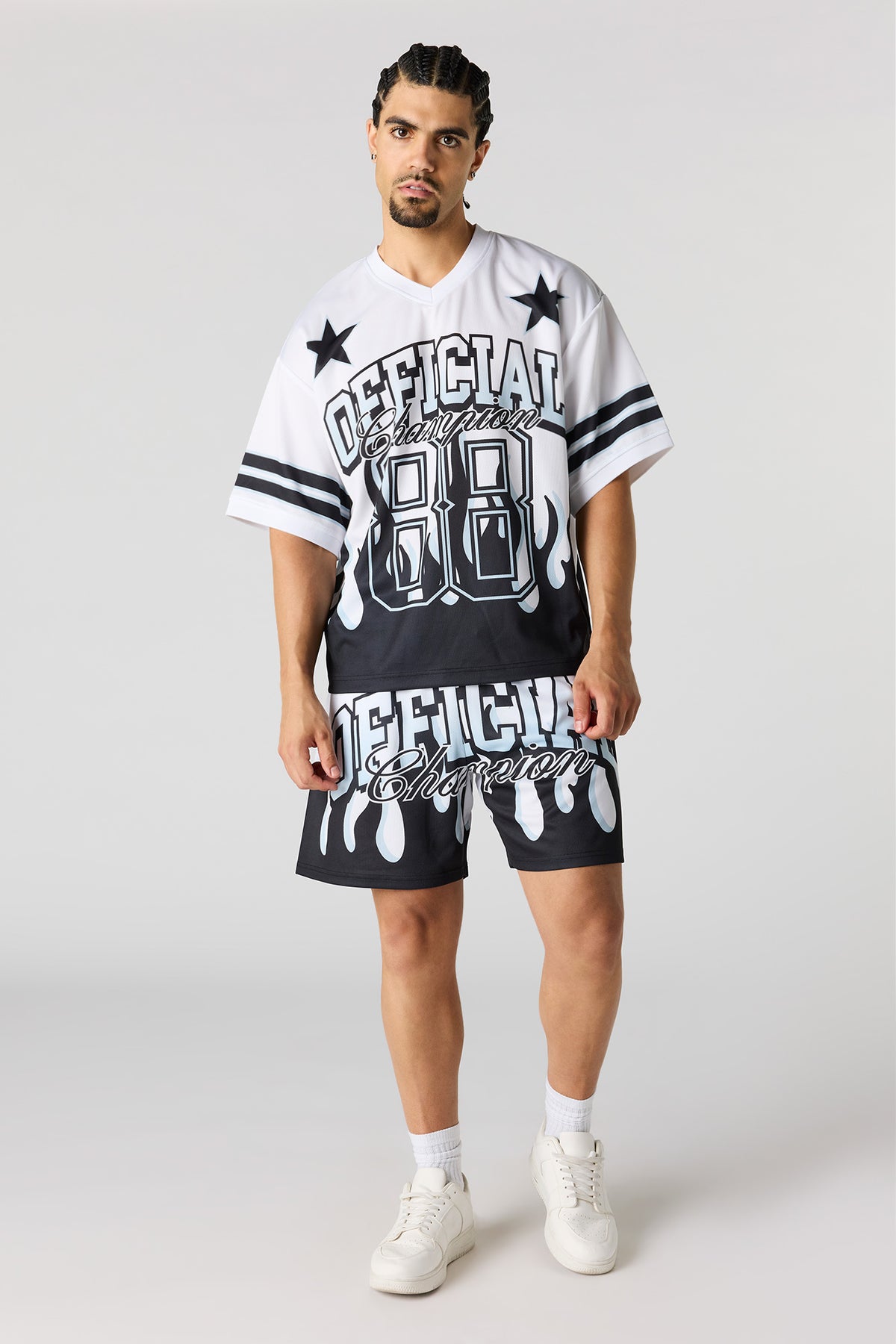 Alt View 3. Mesh Champion Graphic Jersey - White
