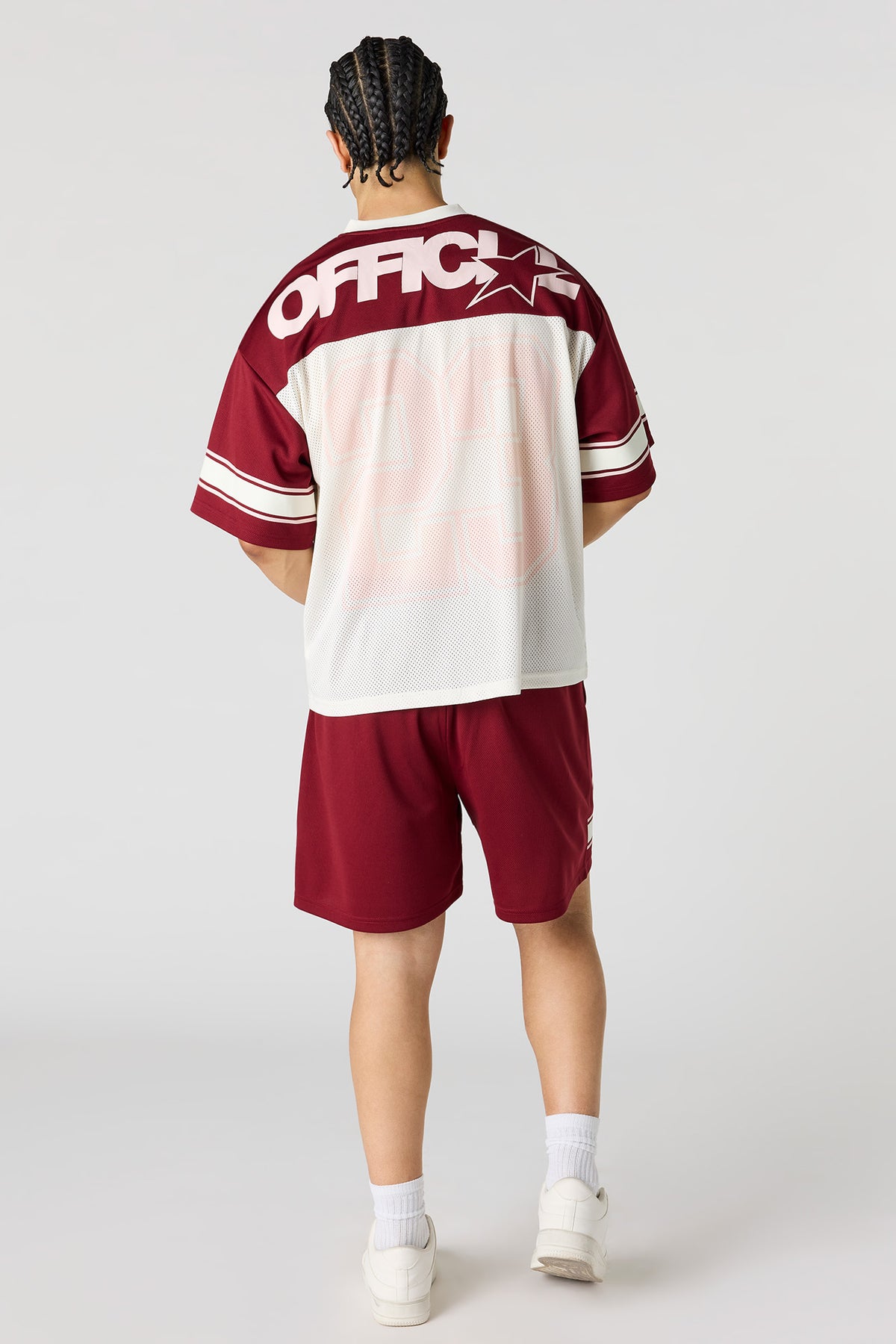 Alt View 3. Mesh Graphic Short - Burgundy