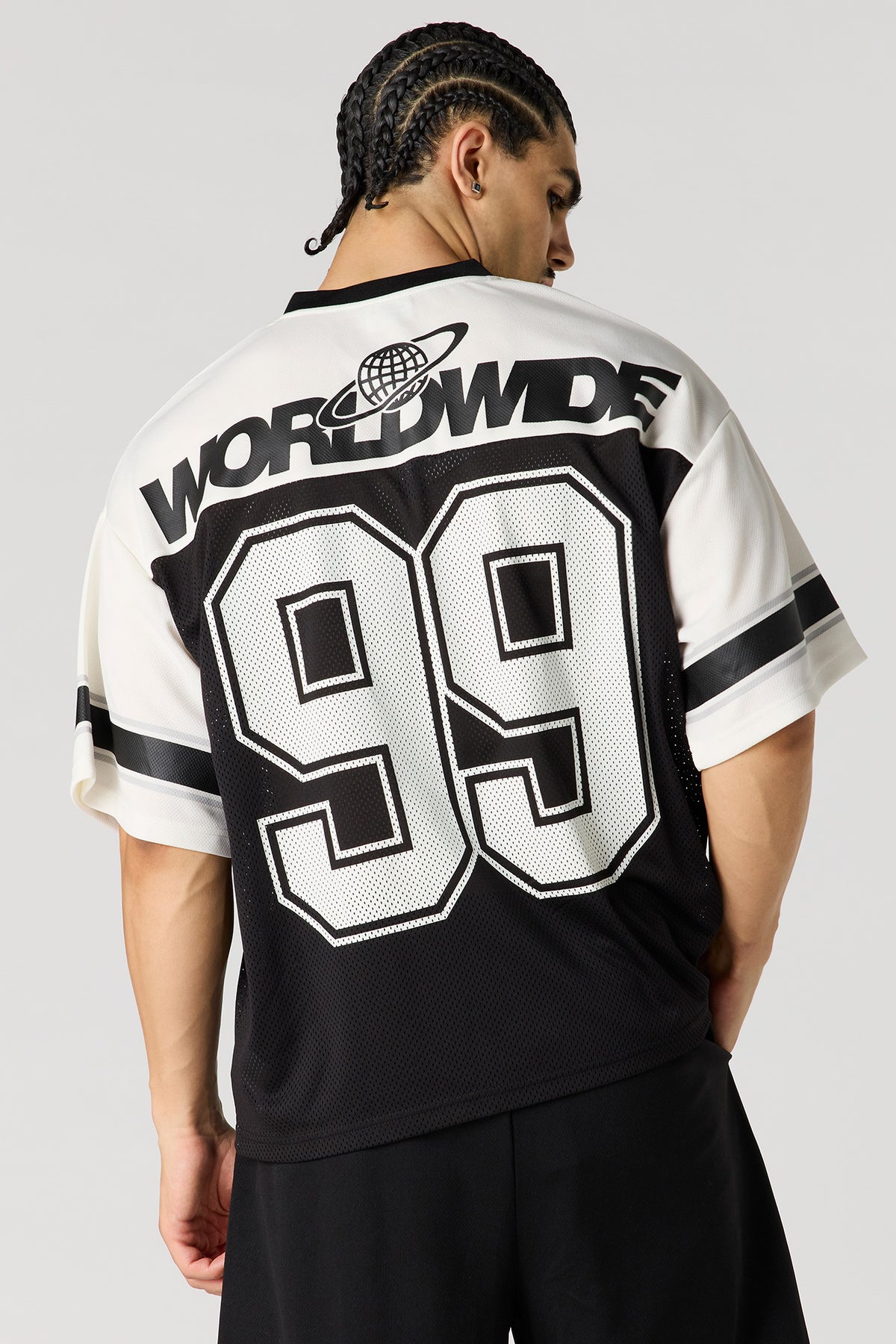 Alt View 2. Mesh Graphic Jersey - Black