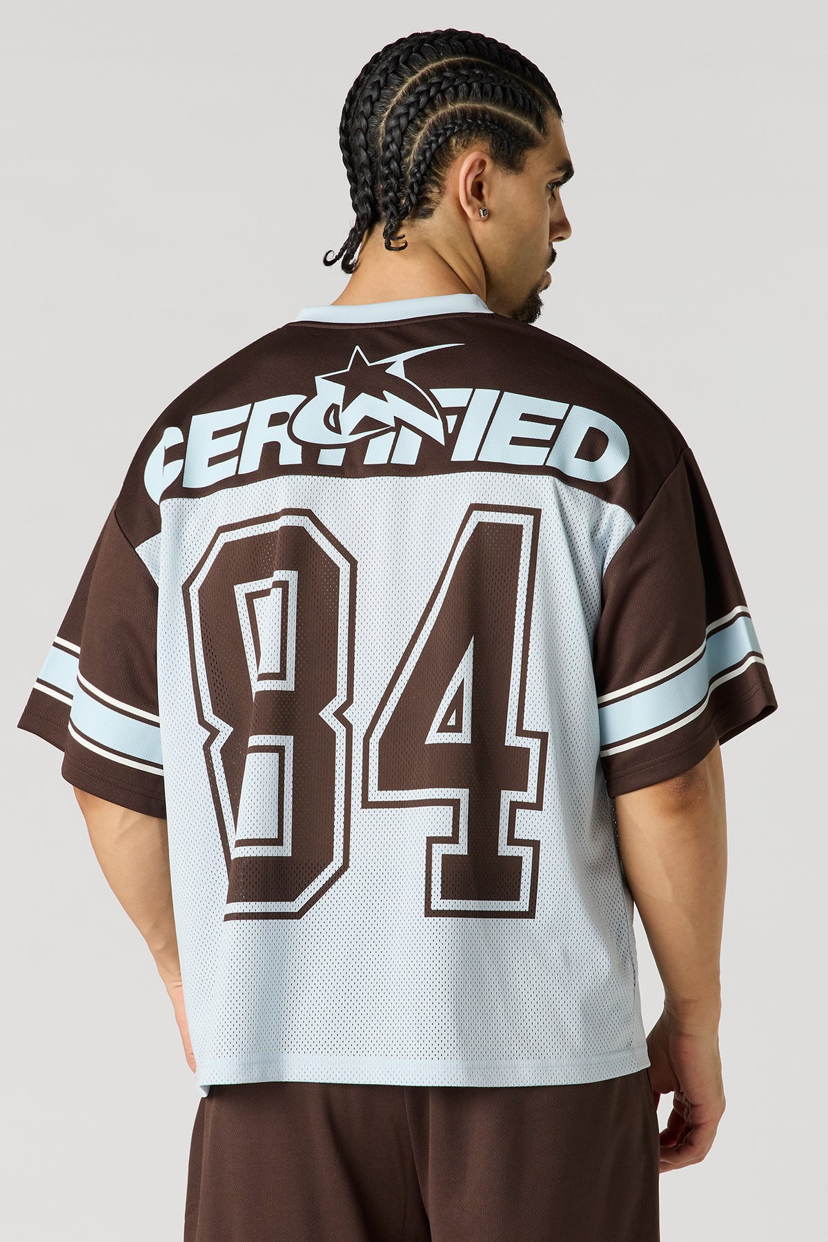 Alt View 2. Mesh Graphic Jersey - Dark Brown