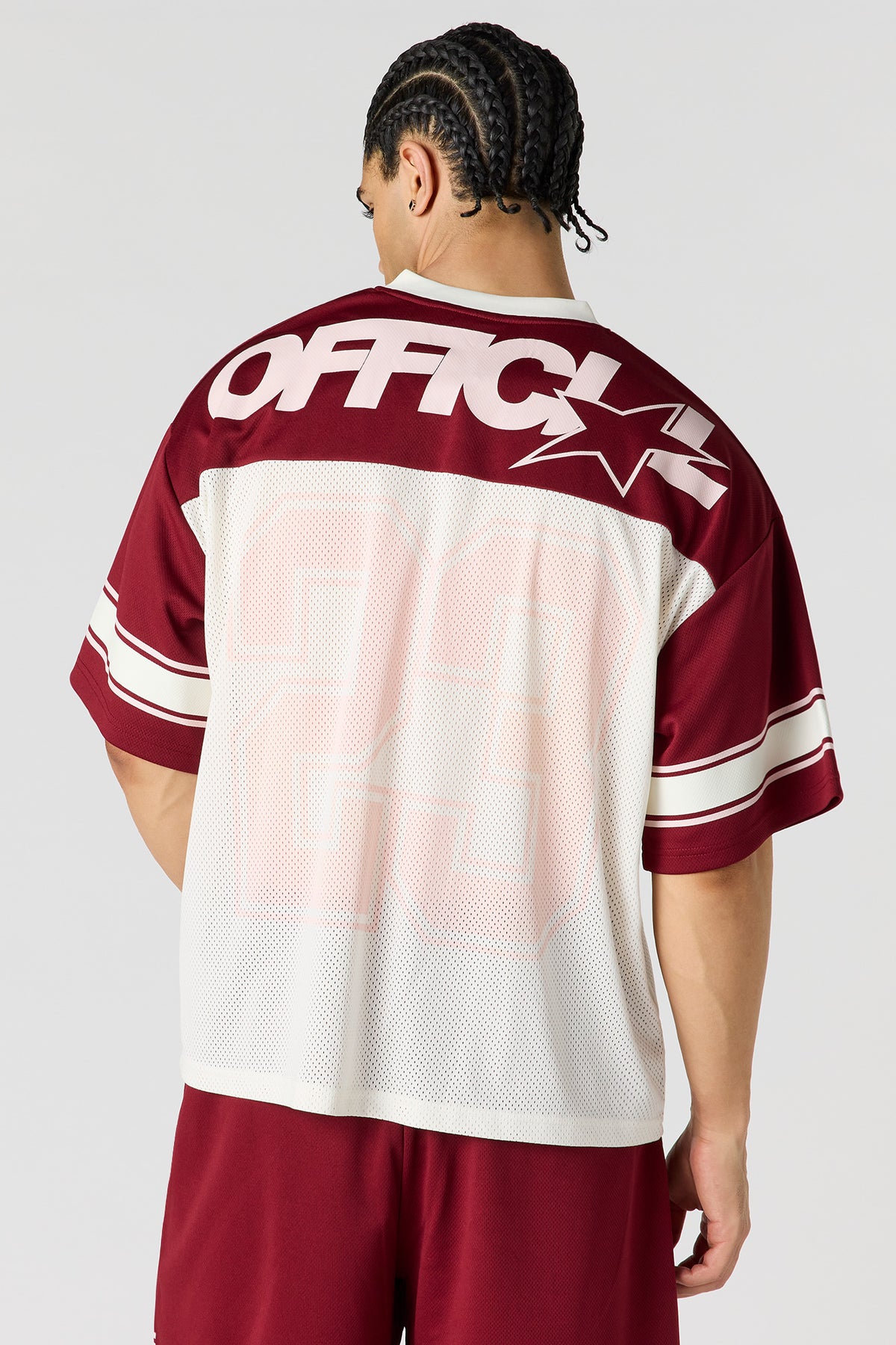 Alt View 2. Mesh Graphic Jersey - Burgundy
