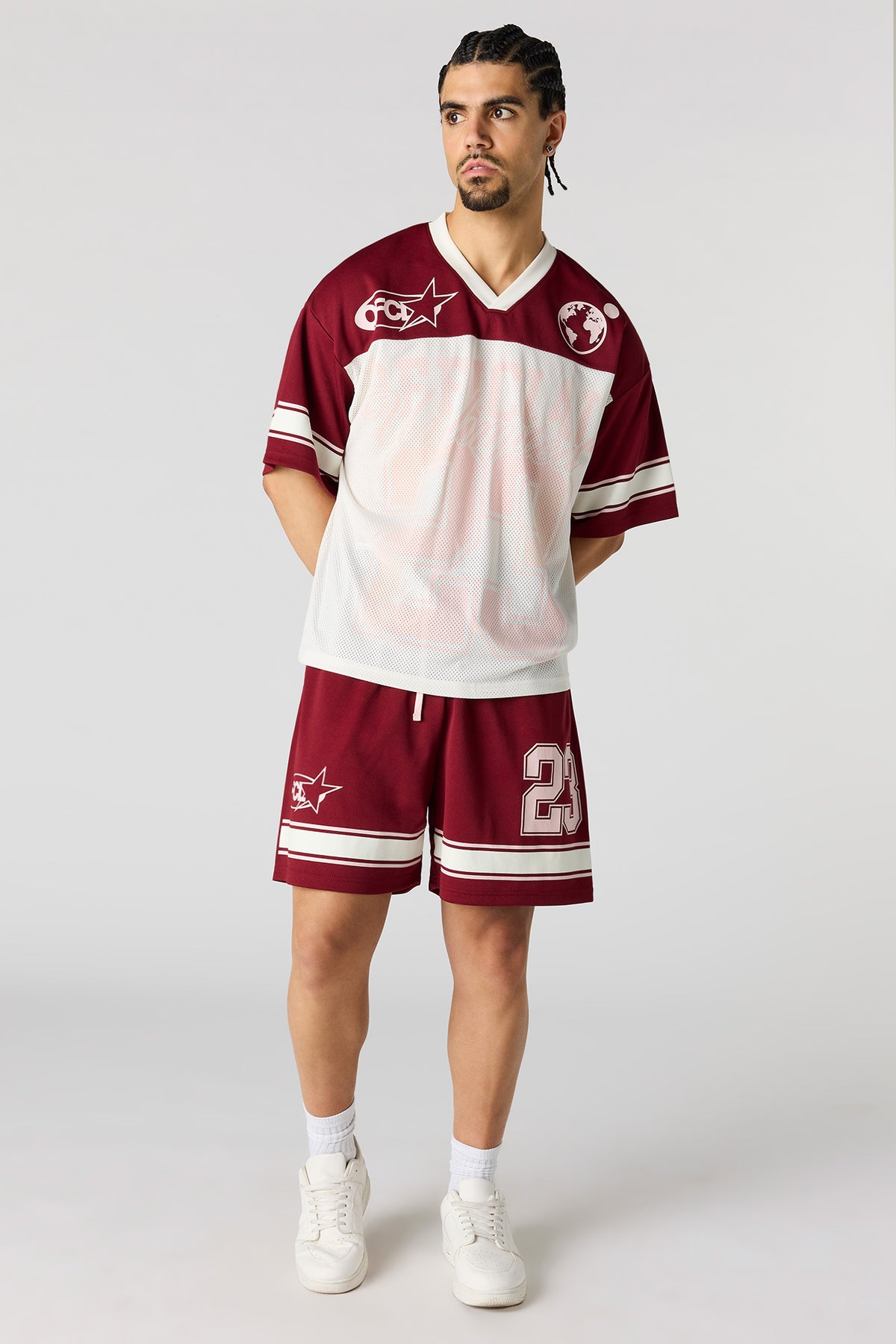 Alt View 3. Mesh Graphic Jersey - Burgundy