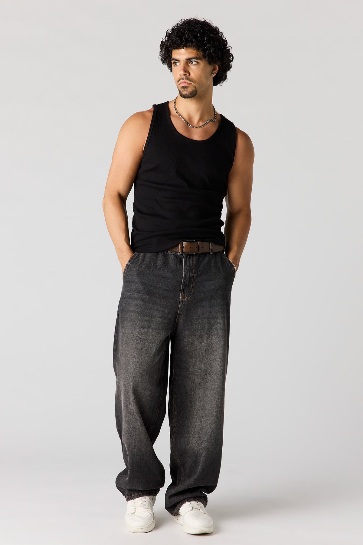 Alt View 3. Ribbed Undershirt - Black