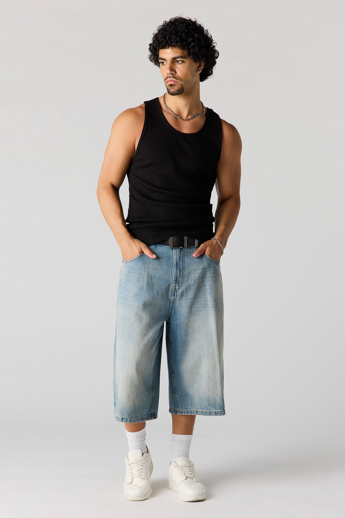 Alt View 3. Ribbed Undershirt - Black