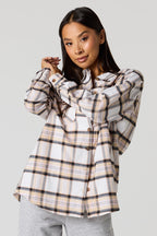 Plaid Flannel Button-Up Top