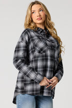 Plaid Flannel Button-Up Top
