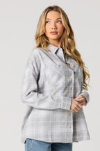 Plaid Flannel Button-Up Top