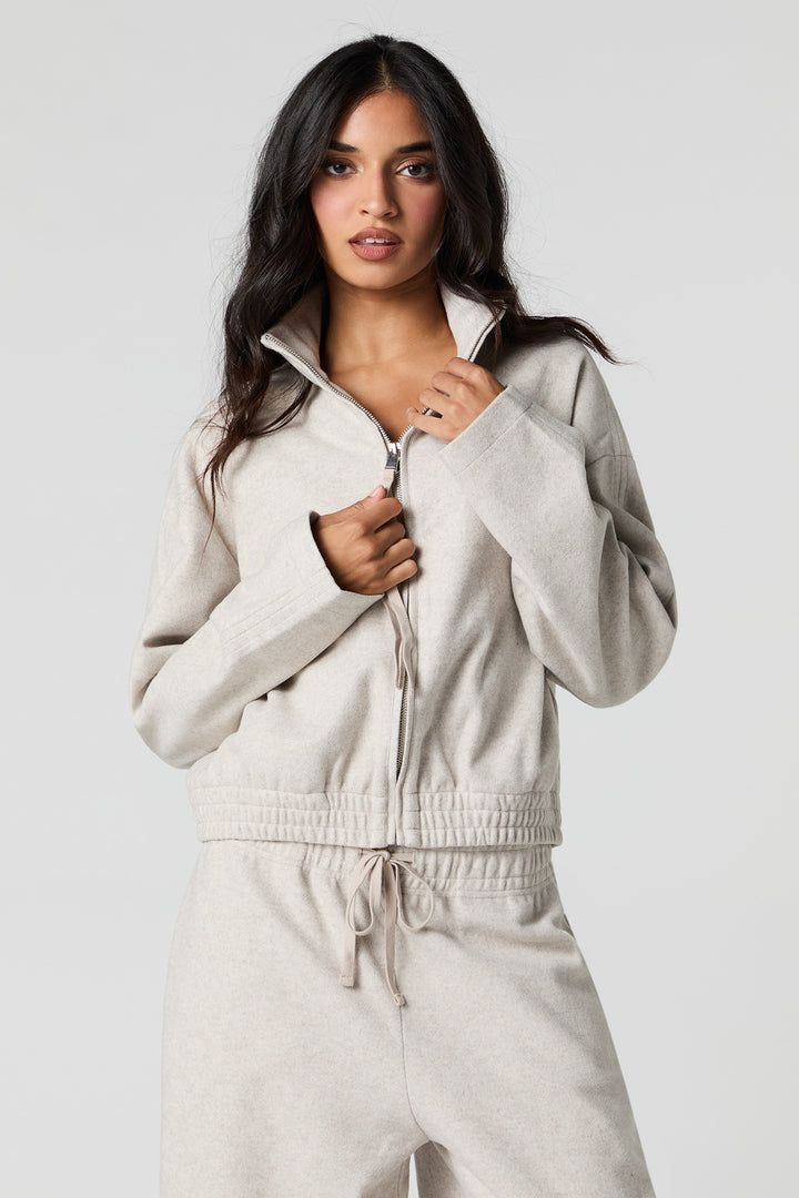 High Neck Zip-Up Jacket