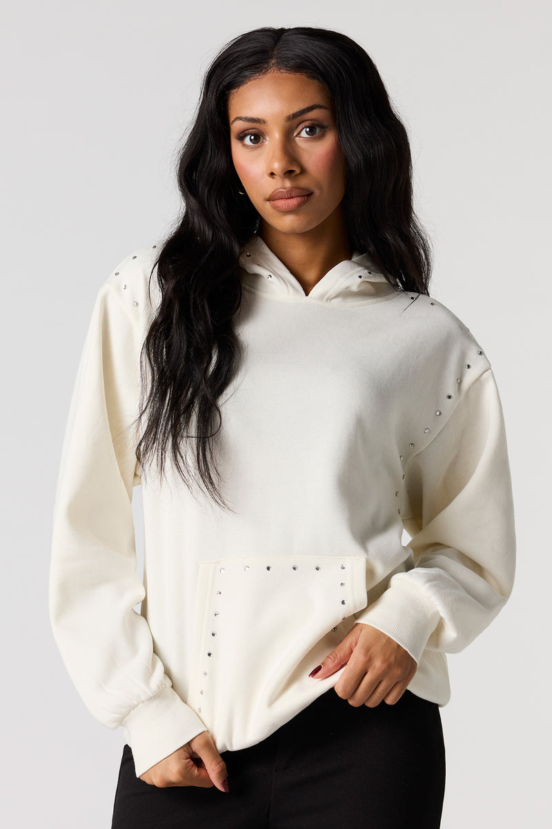 Rhinestone Fleece Hoodie