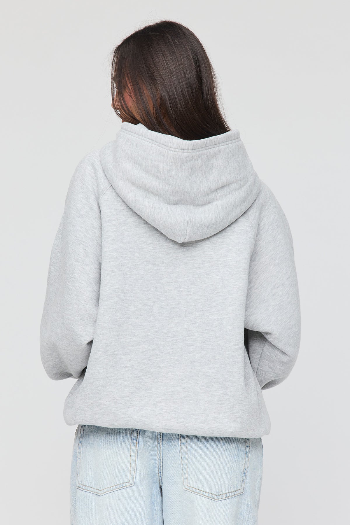 Alt View 2. Premium Fleece Grande Hoodie - Heather Grey