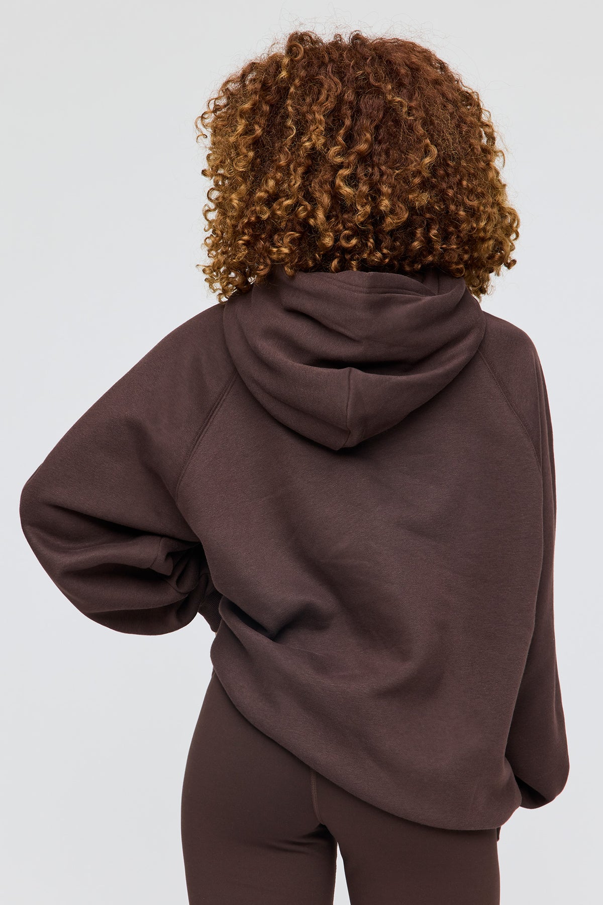 Alt View 2. Premium Fleece Grande Hoodie - Brown