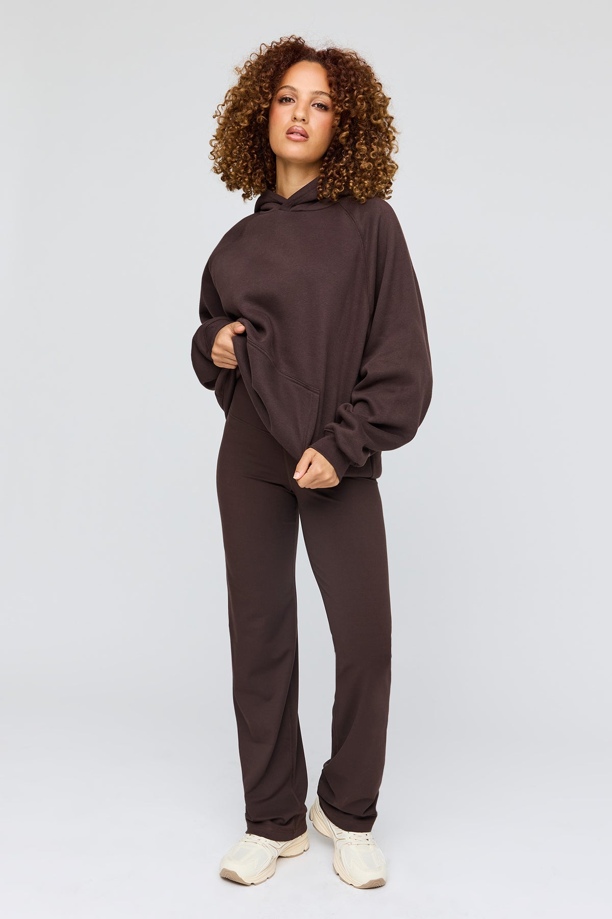 Alt View 3. Premium Fleece Grande Hoodie - Brown