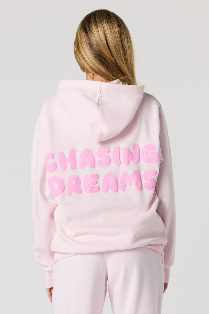 Puffed Print Fleece Hoodie
