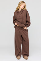 Pantalon d'entraînement surdimensionné à jambe baril en molleton supérieur