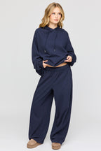 Pantalon d'entraînement surdimensionné à jambe baril en molleton supérieur