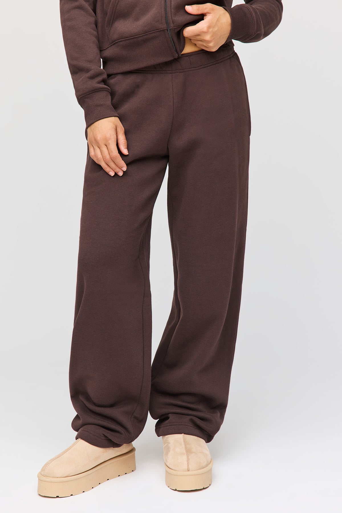Alt View 2. Premium Fleece Grande Straight Leg Sweatpant - Brown