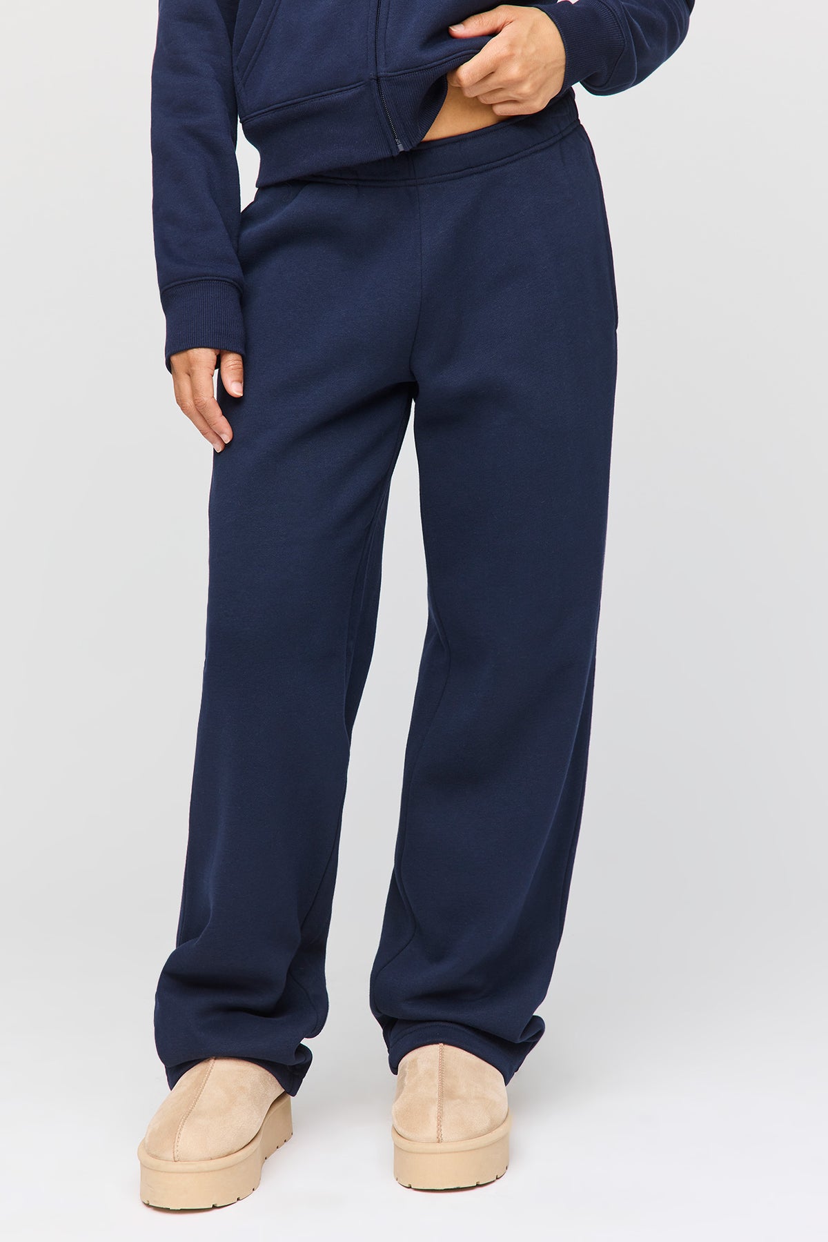 Alt View 2. Premium Fleece Grande Straight Leg Sweatpant - Navy