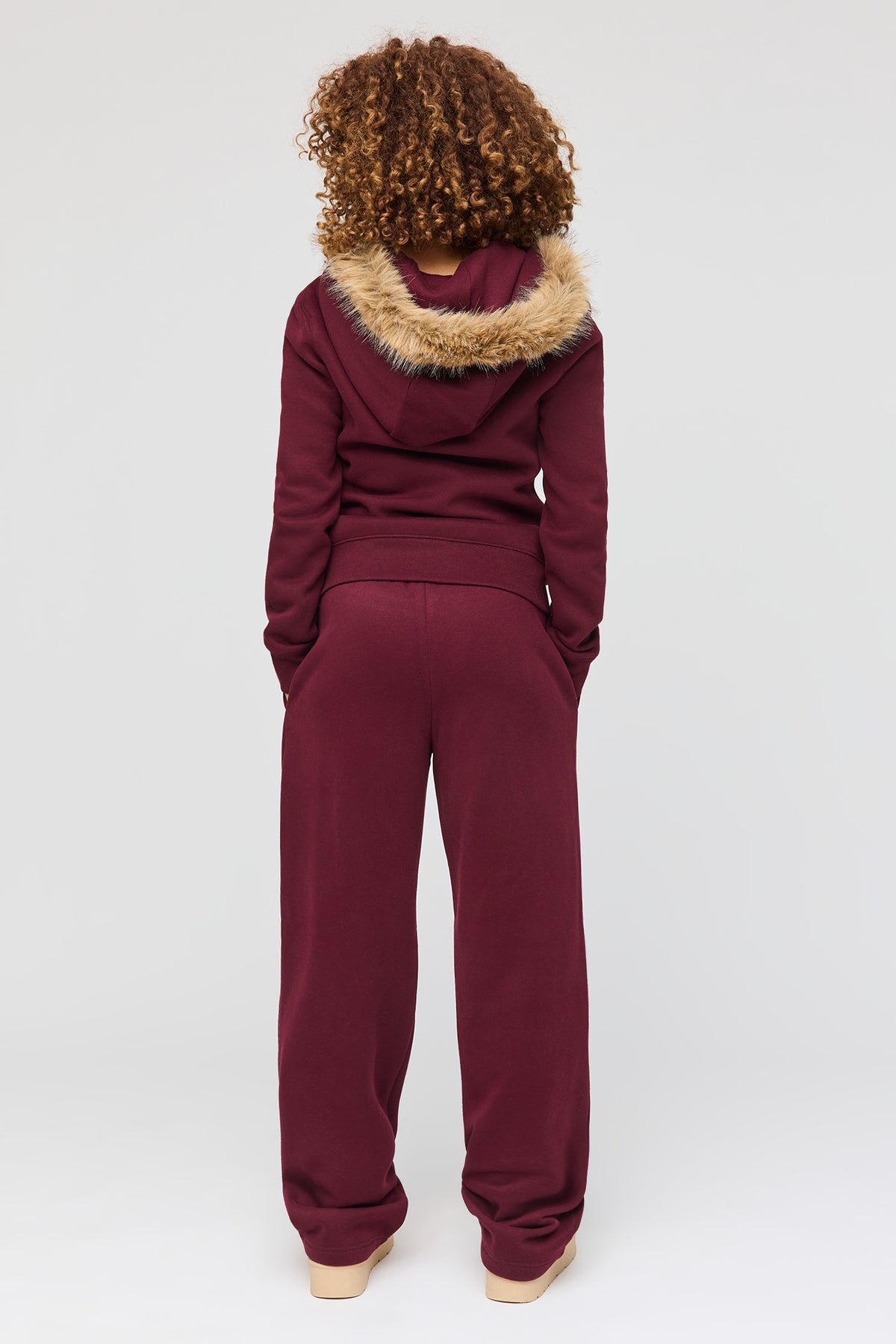 Alt View 3. Premium Fleece Grande Straight Leg Sweatpant - Burgundy