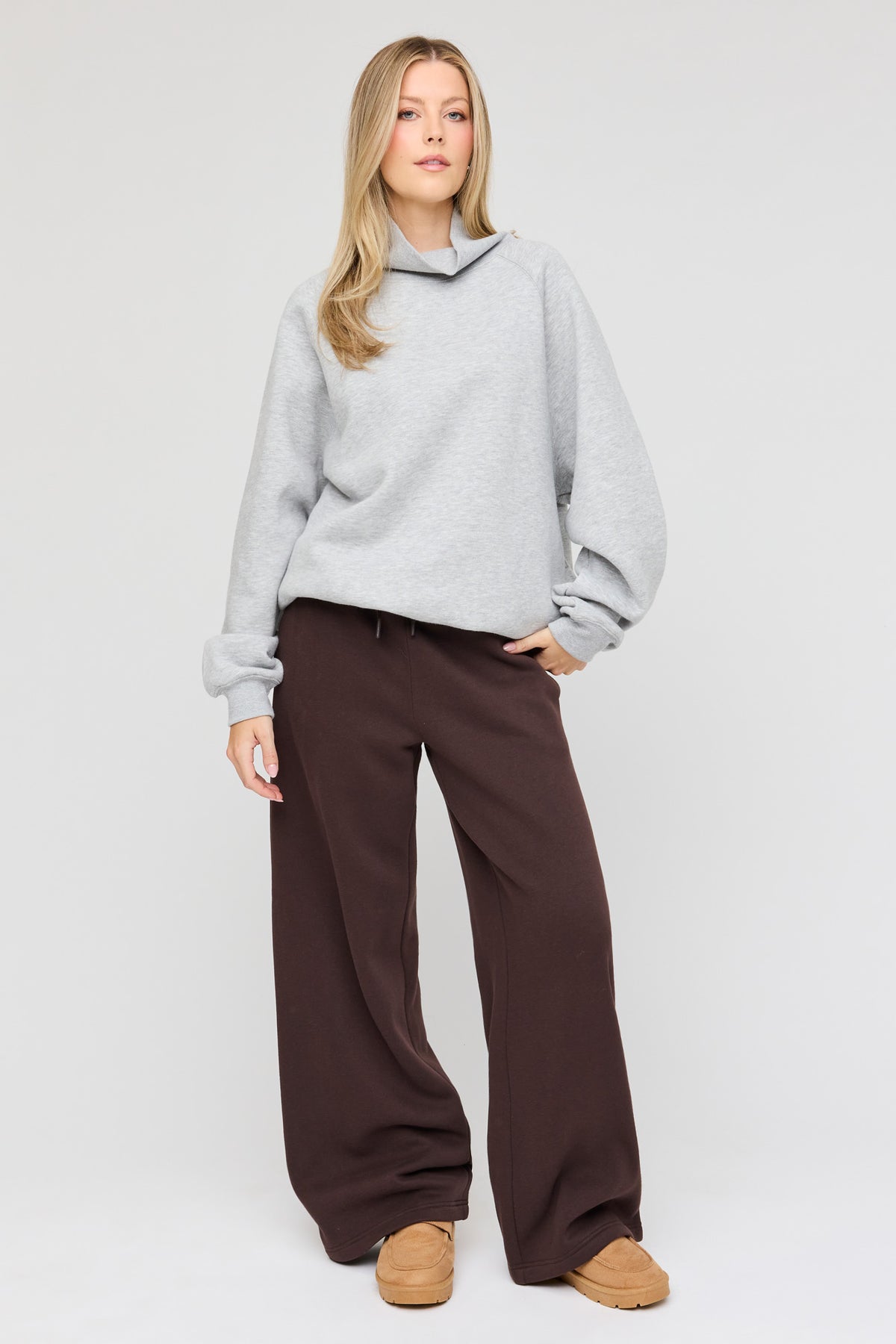 Pantalon d'entraînement à jambe large en molleton supérieur