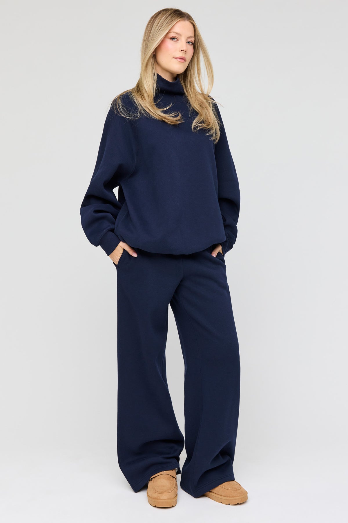 Pantalon d'entraînement à jambe large en molleton supérieur