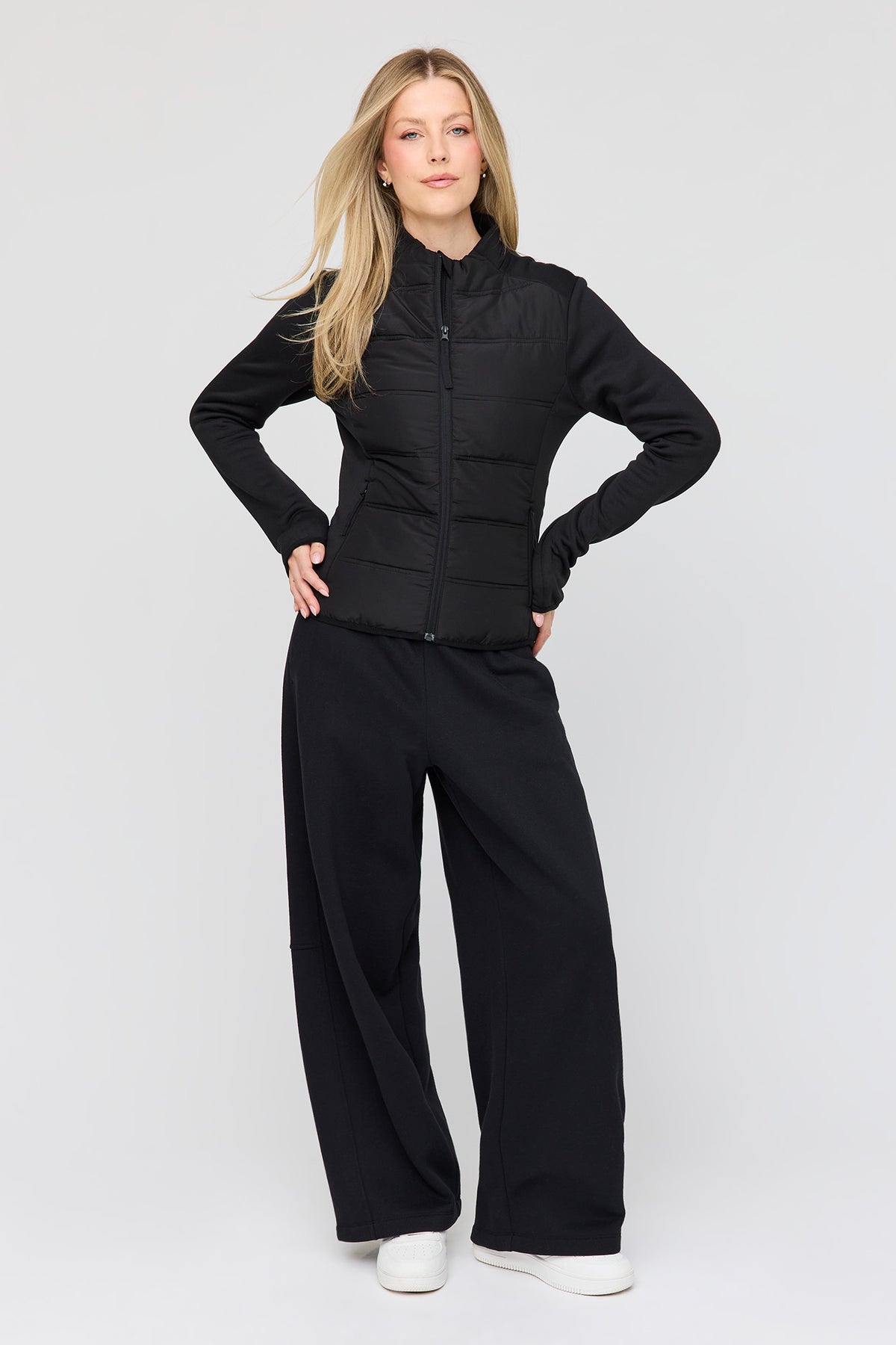 Pantalon d'entraînement surdimensionné à jambe baril en molleton supérieur