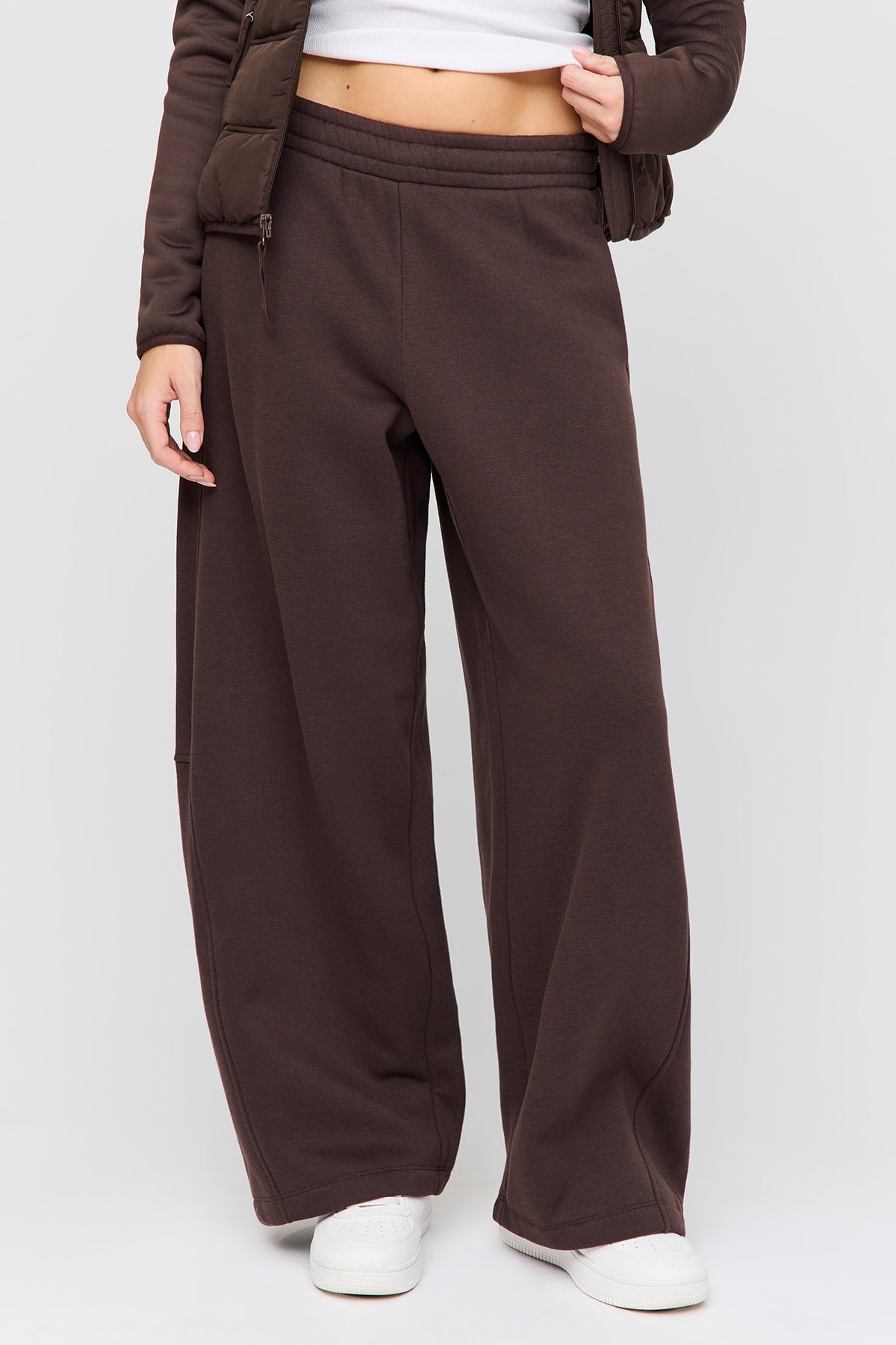 Alt View 2. Premium Fleece Humongous Barrel Leg Sweatpant - Brown