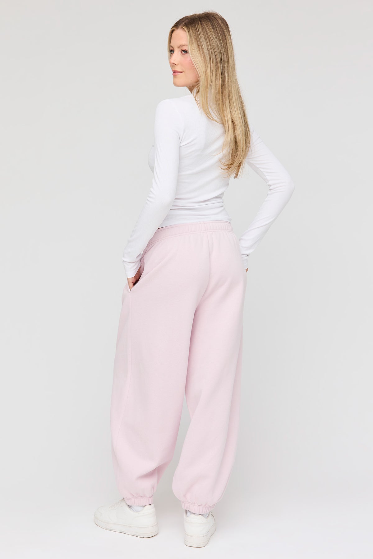 Alt View 3. Premium Fleece Humongous Balloon Leg Sweatpant - Pink