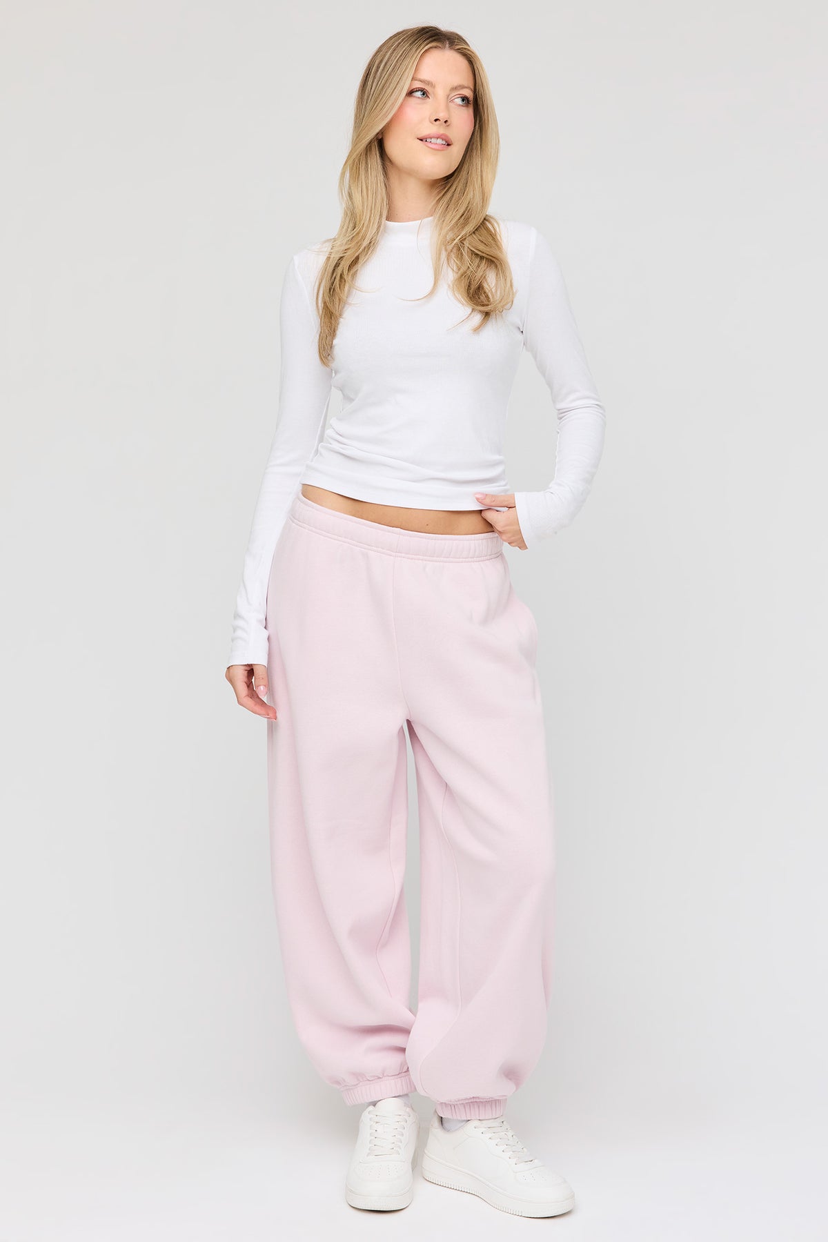 Premium Fleece Humongous Balloon Leg Sweatpant - Pink